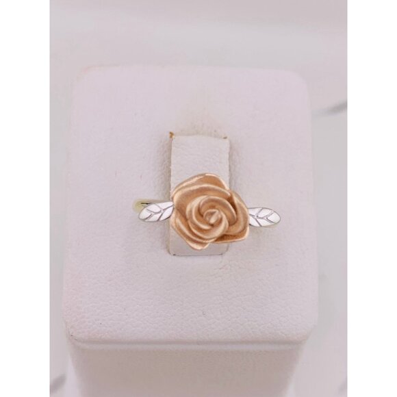 ❤️ 10k solid gold rose flower ❤️ Size 7 - Picture 1 of 8